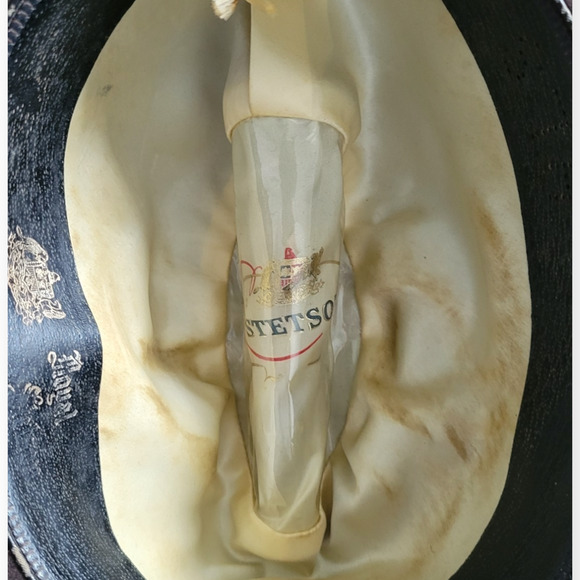 Stetson Vintage Fedora Style Brown Suede Hat with Red Feather Sz 6 7/8 - Picture 7 of 16